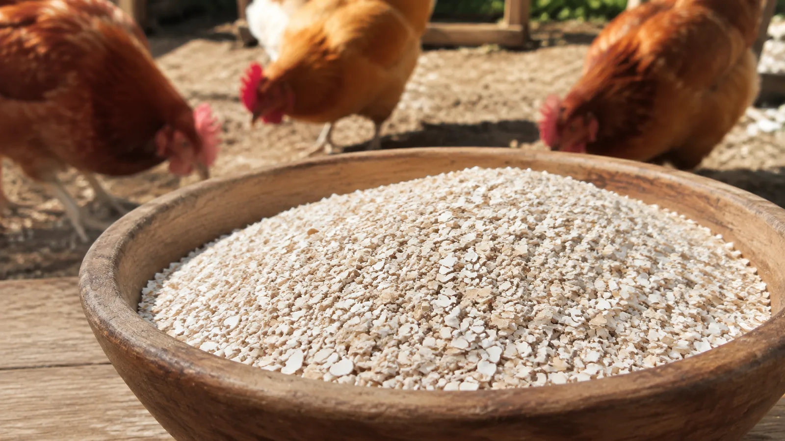 Conchuelas claras y gallinas al fondo
